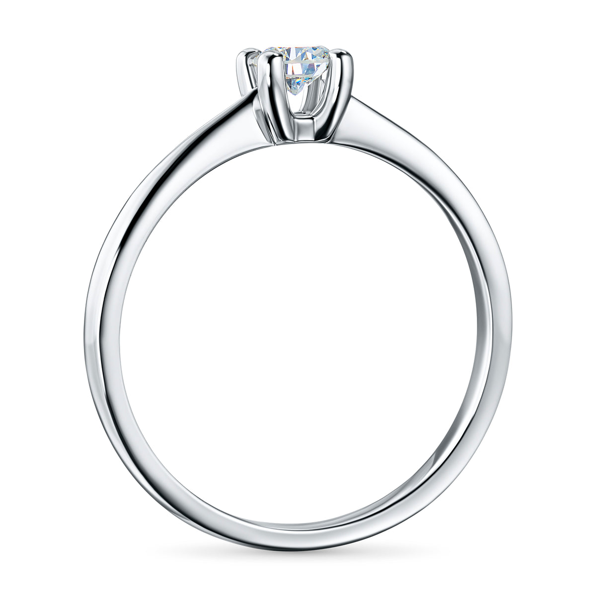 Sterling Silver Ring with Lab-Created Diamonds