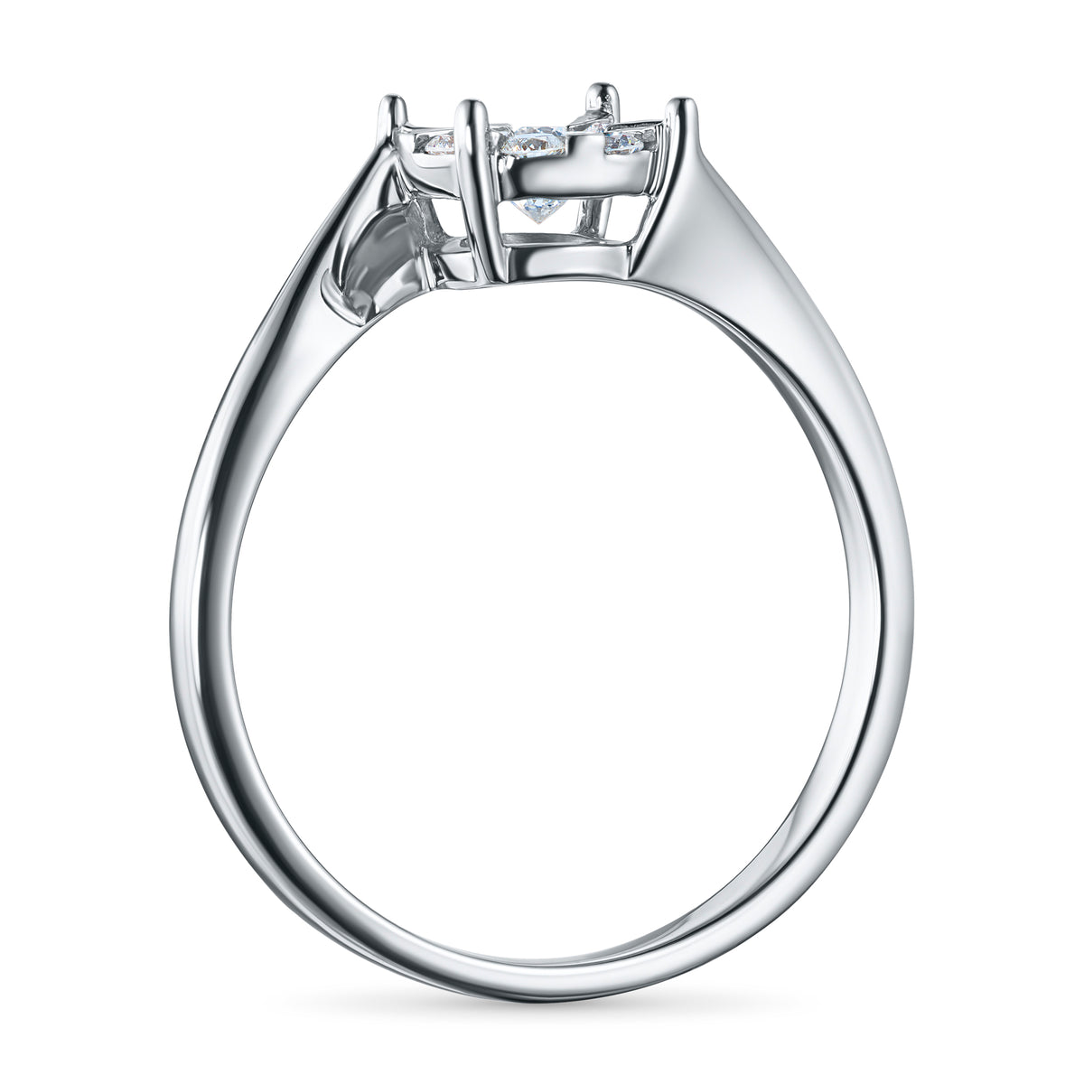 Sterling Silver Ring with Lab-Created Diamonds