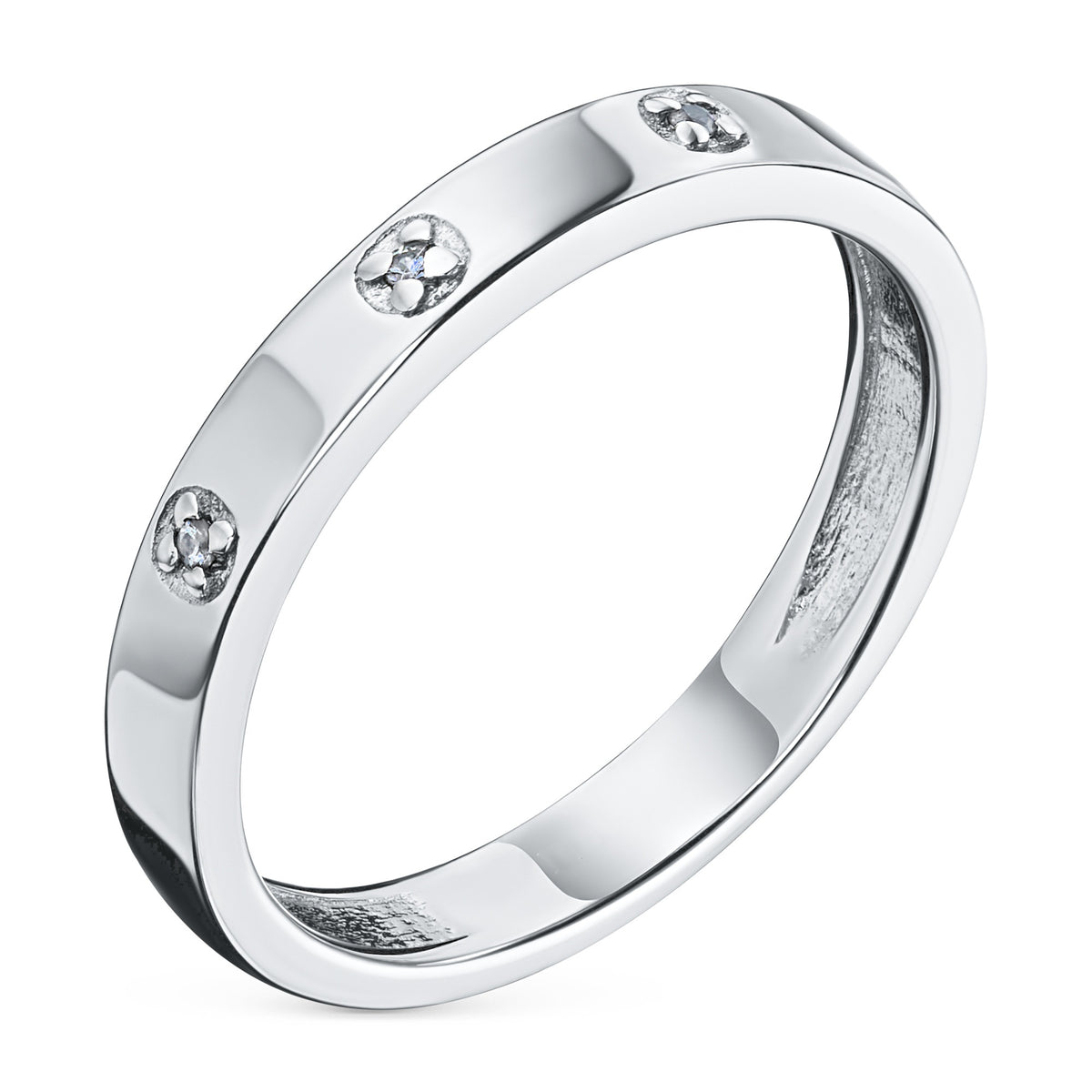 Sterling Silver Ring with Lab-Created Diamonds