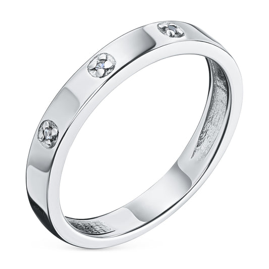 Sterling Silver Ring with Lab-Created Diamonds