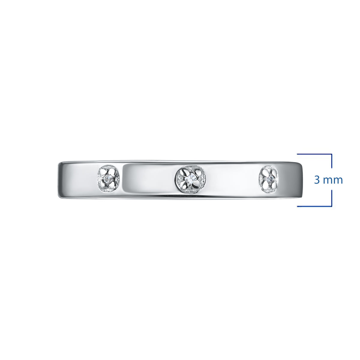 Sterling Silver Ring with Lab-Created Diamonds