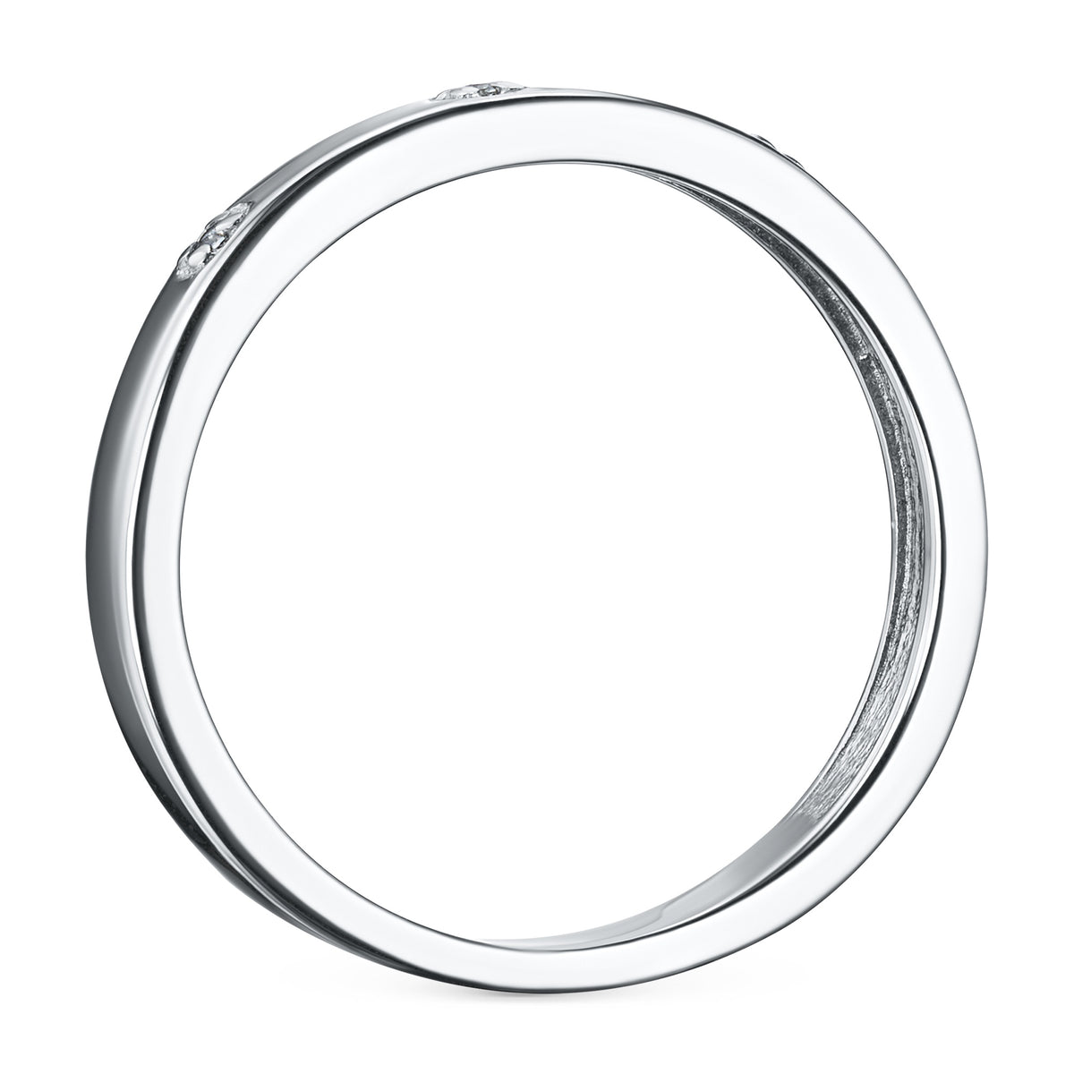 Sterling Silver Ring with Lab-Created Diamonds