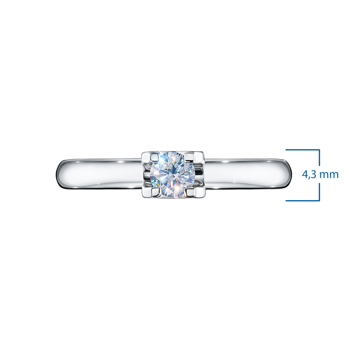 Sterling Silver Ring with Lab-Created Diamonds