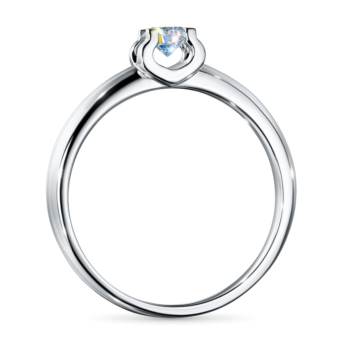 Sterling Silver Ring with Lab-Created Diamonds