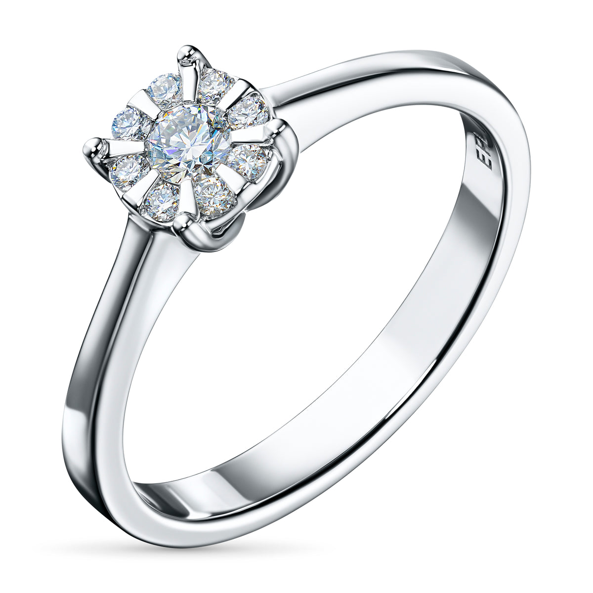Sterling Silver Ring with Lab-Created Diamonds