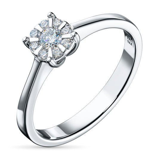 Sterling Silver Ring with Lab-Created Diamonds