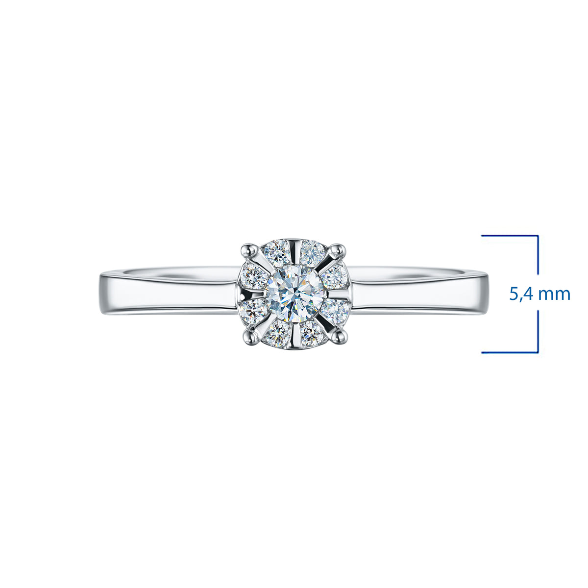 Sterling Silver Ring with Lab-Created Diamonds