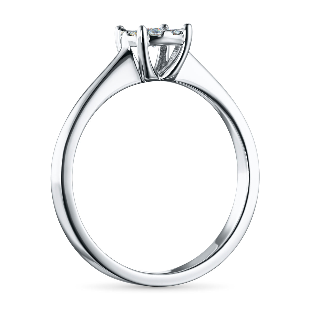 Sterling Silver Ring with Lab-Created Diamonds