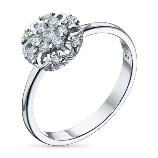 Sterling Silver Ring with Lab-Created Diamonds