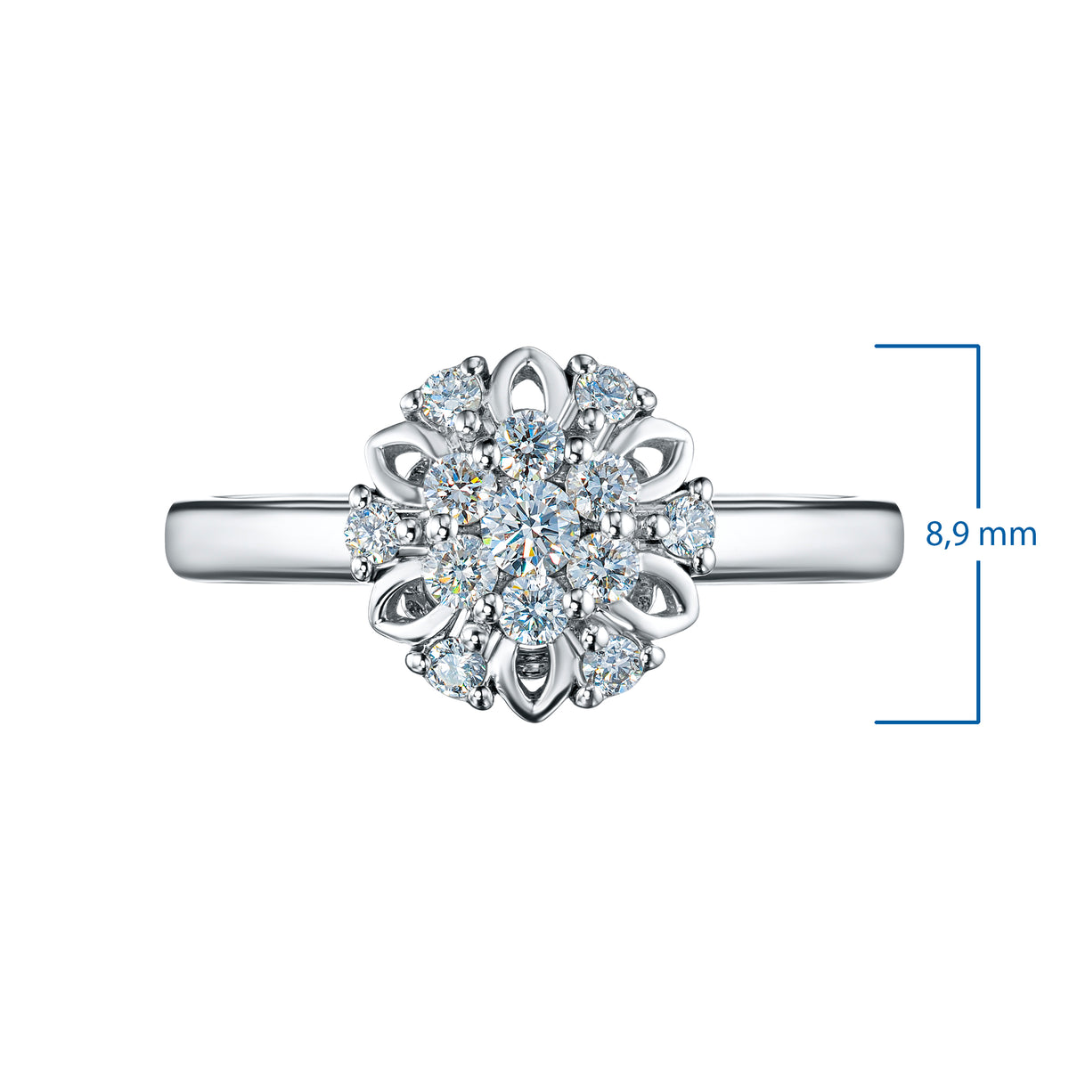 Sterling Silver Ring with Lab-Created Diamonds