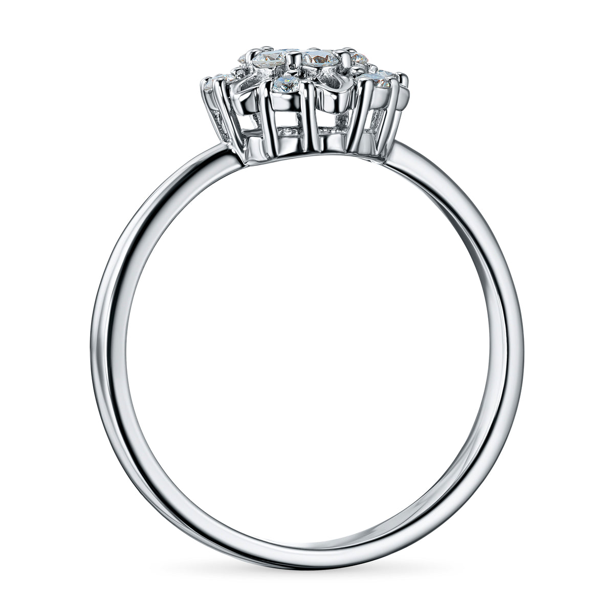 Sterling Silver Ring with Lab-Created Diamonds
