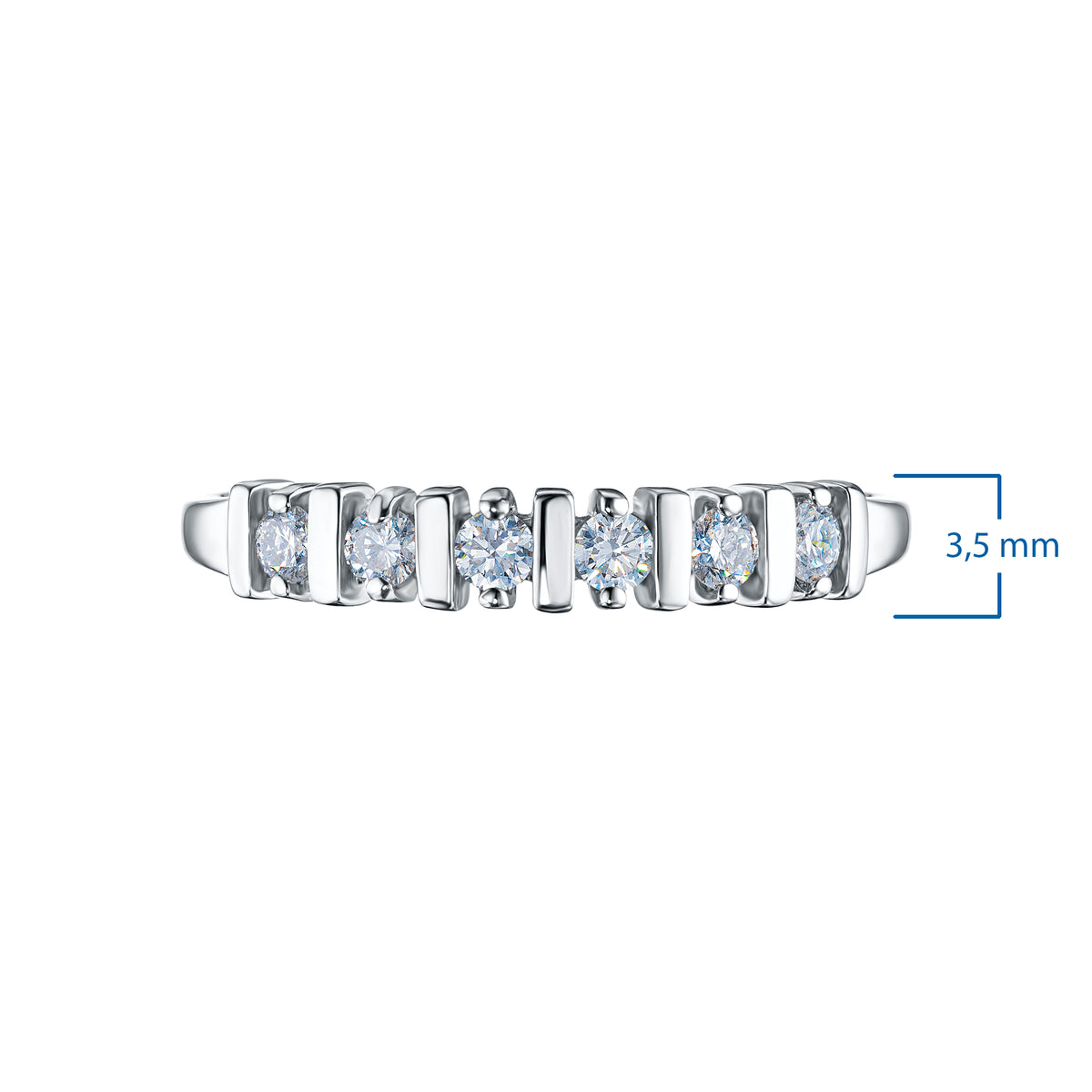 Sterling Silver Ring with Lab-Created Diamonds