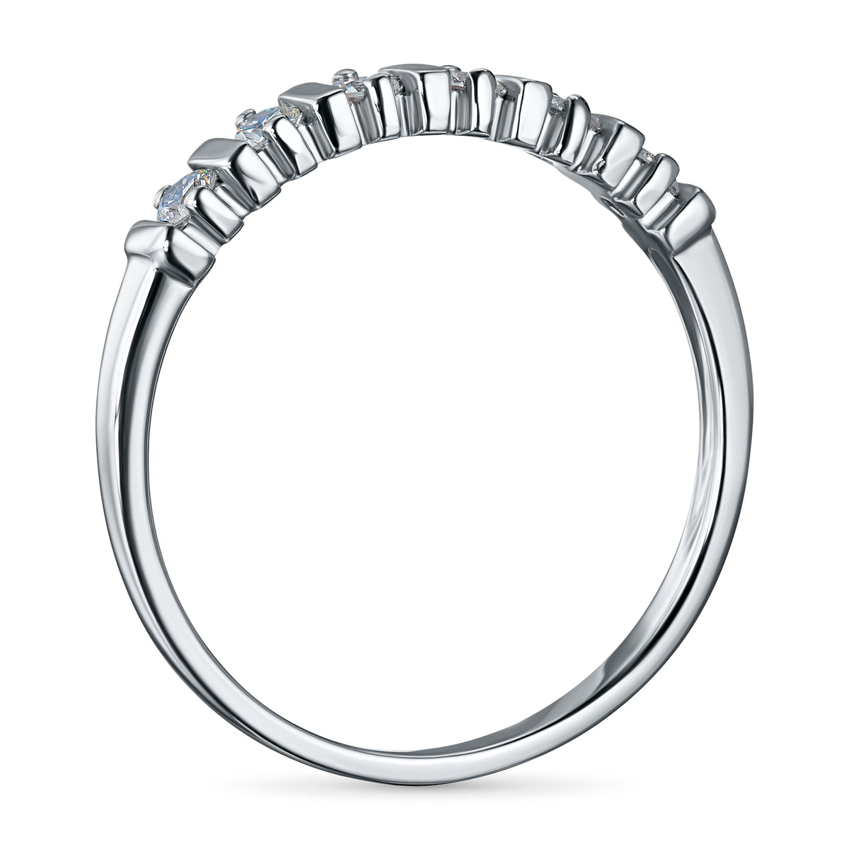 Sterling Silver Ring with Lab-Created Diamonds