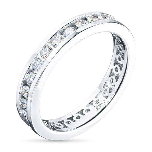 Sterling Silver Ring with Lab-Created Diamonds