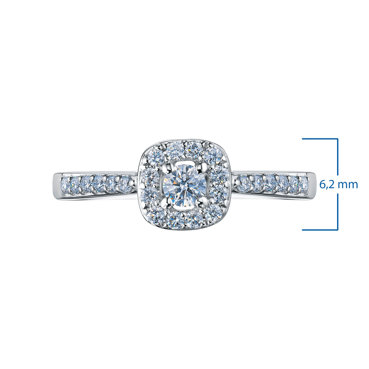 14K White Gold Ring with Lab-Created Diamonds