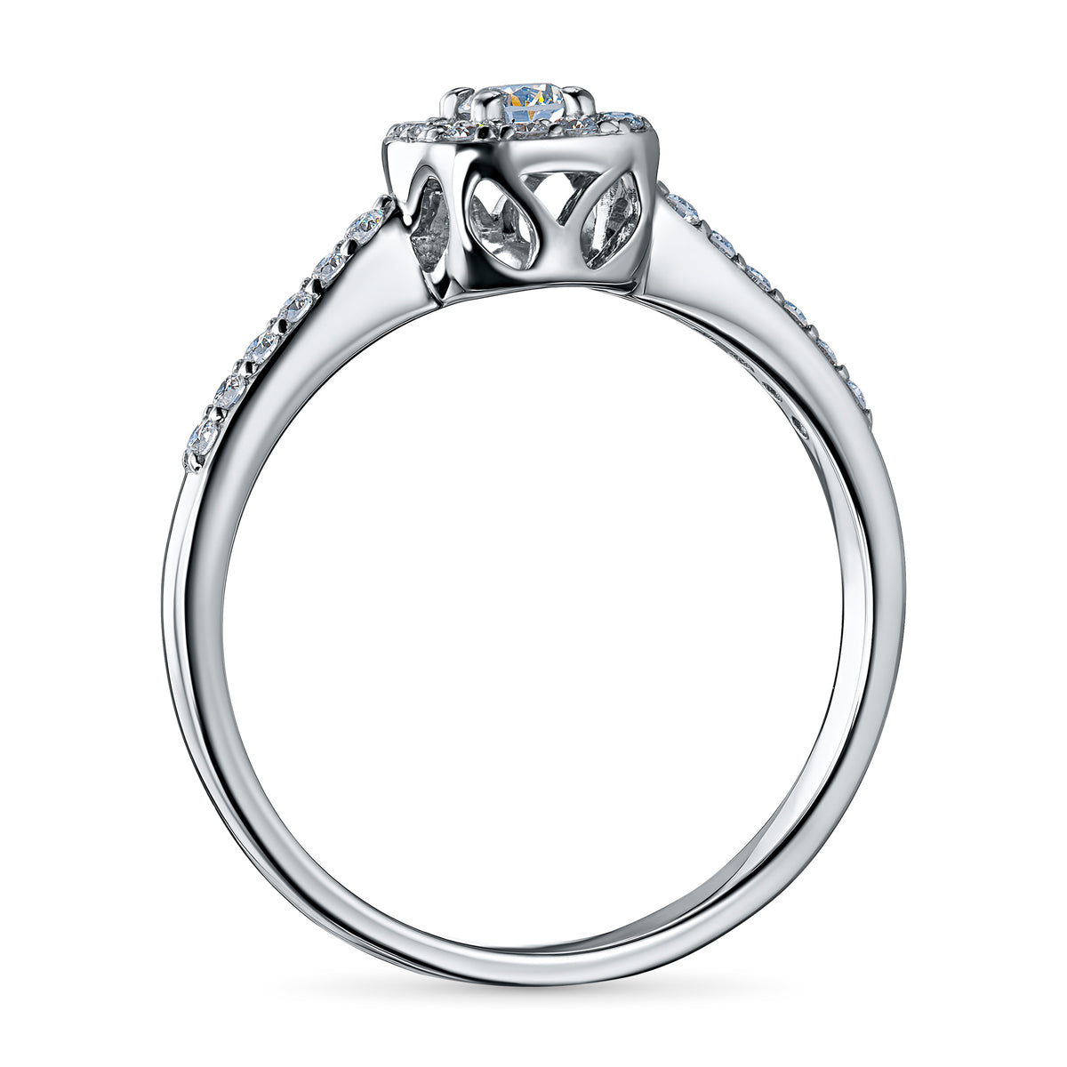 14K White Gold Ring with Lab-Created Diamonds