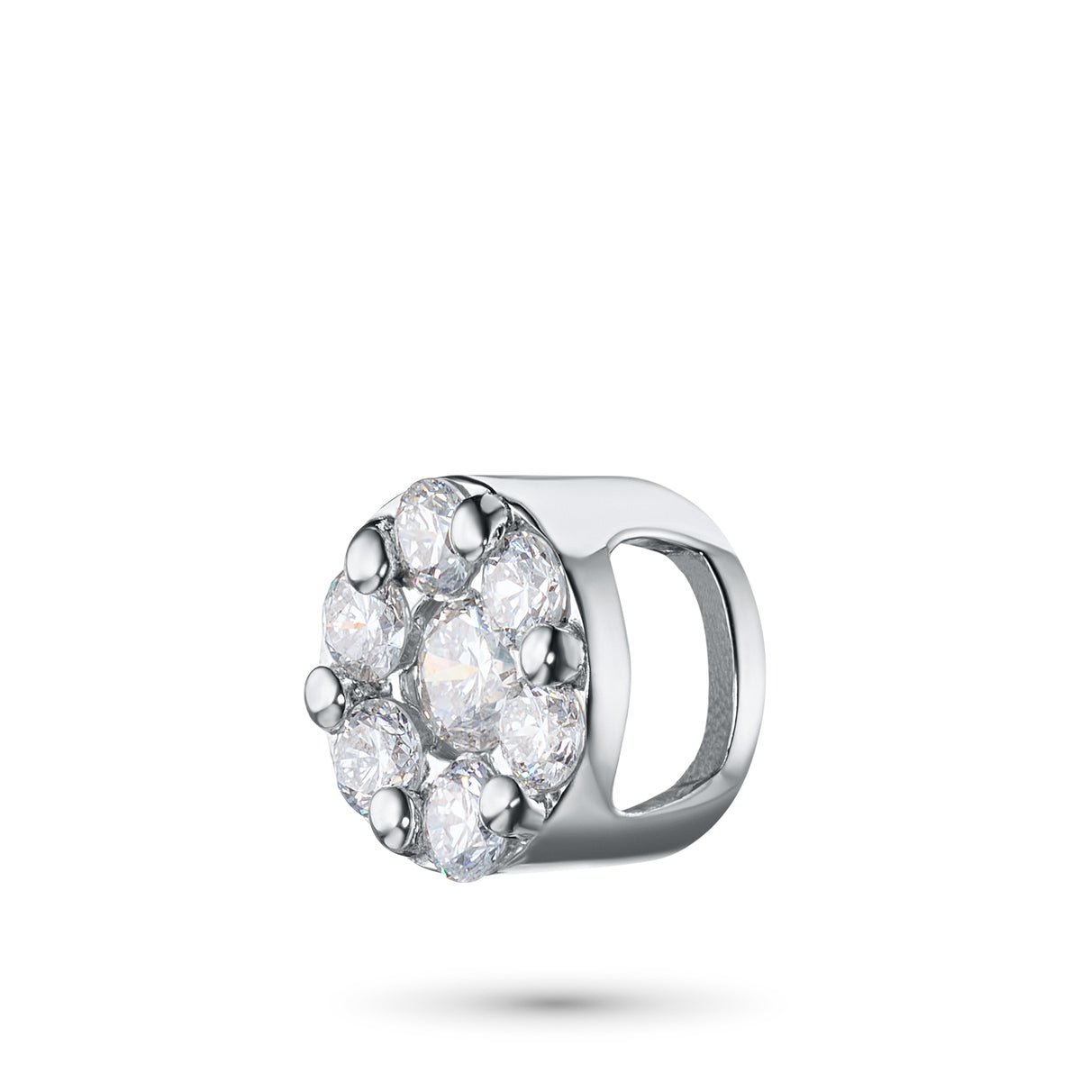 Sterling Silver Pendant with Lab-Created Diamonds