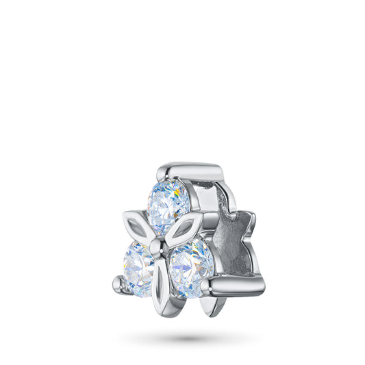 Sterling Silver Pendant with Lab-Created Diamonds