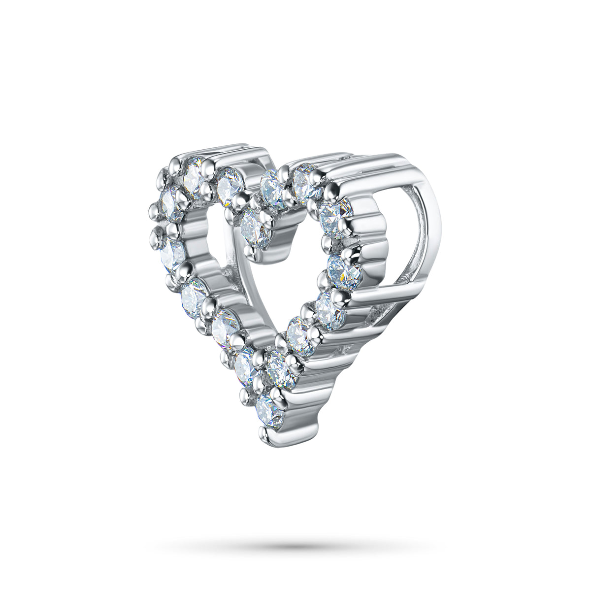 Sterling Silver Pendant with Lab-Created Diamonds