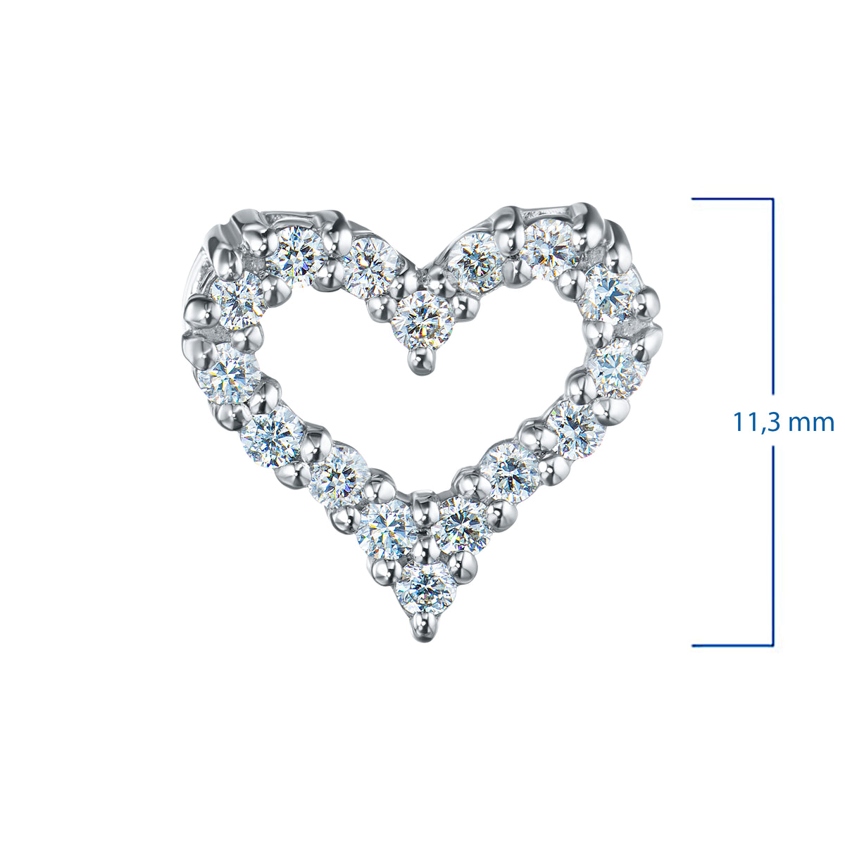 Sterling Silver Pendant with Lab-Created Diamonds