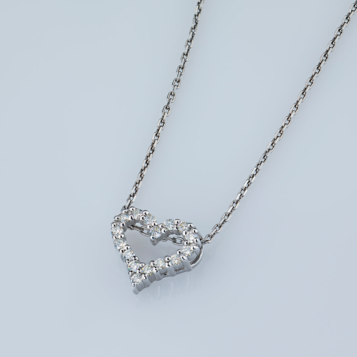 Sterling Silver Pendant with Lab-Created Diamonds