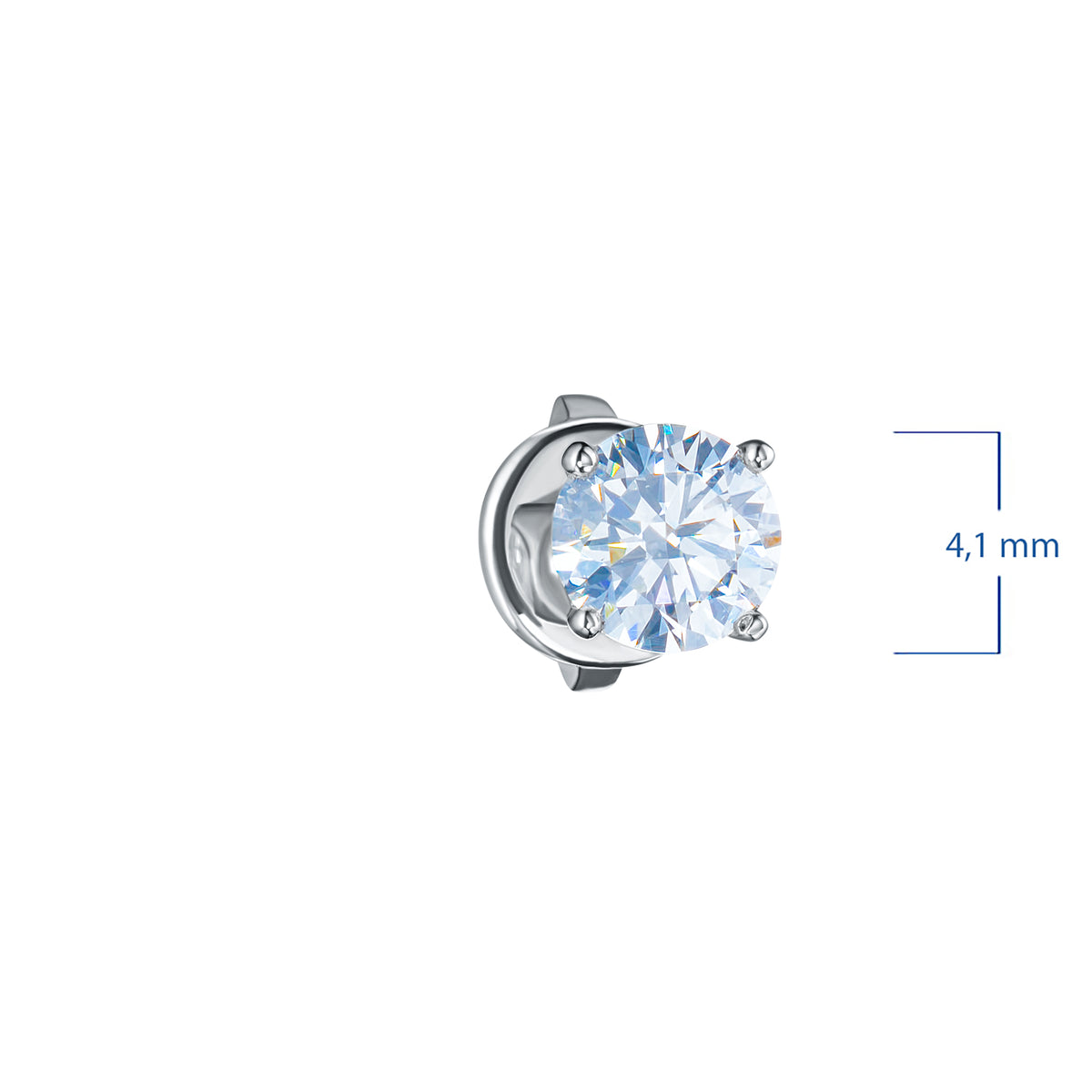 Sterling Silver Earring Studs with Lab-Created Diamonds