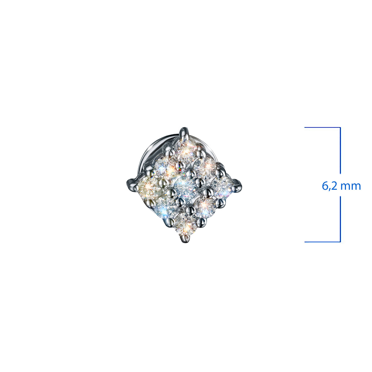 Sterling Silver Earring Studs with Lab-Created Diamonds