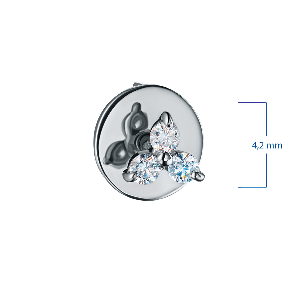 Sterling Silver Earring Studs with Lab-Created Diamonds