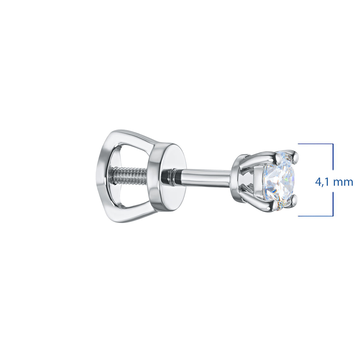 Sterling Silver Earring Studs with Lab-Created Diamonds
