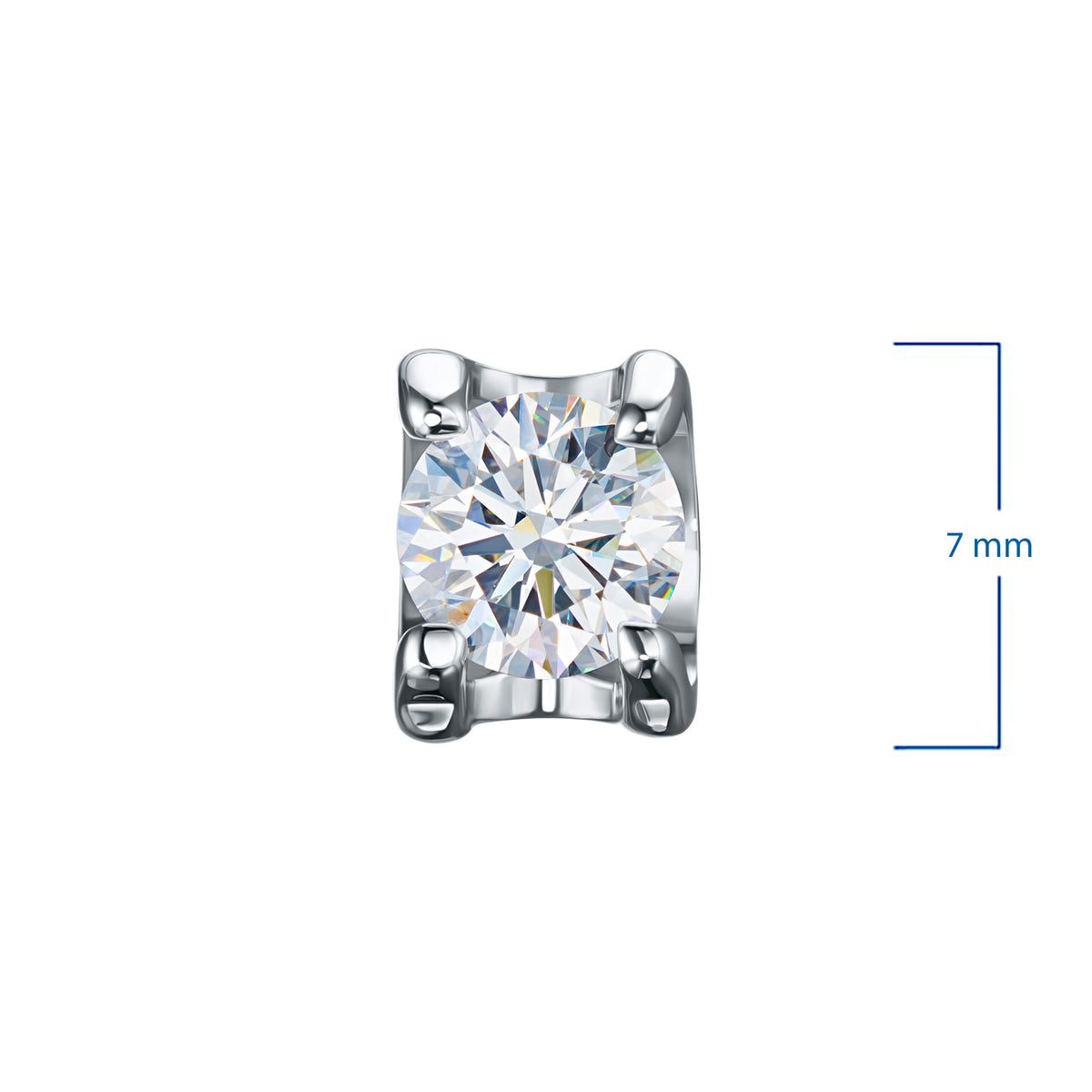 Sterling Silver Earring Studs with Lab-Created Diamonds