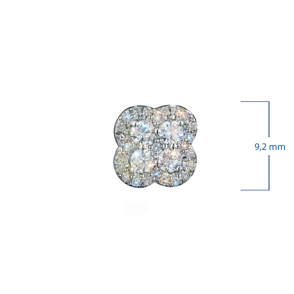 Sterling Silver Earring Studs with Lab-Created Diamonds