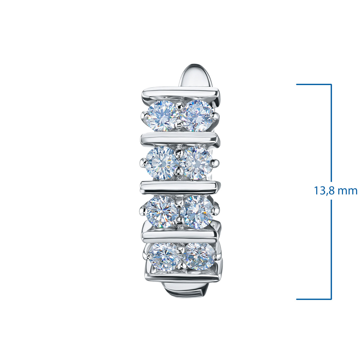Sterling Silver Earrings with Lab-Created Diamonds