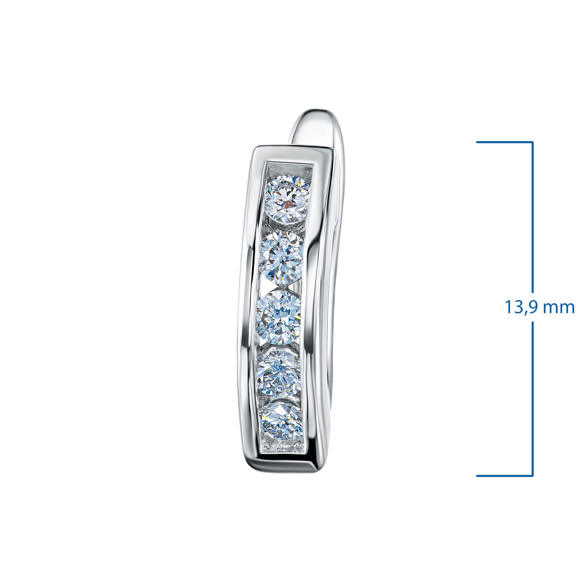 Sterling Silver Earrings with Lab-Created Diamonds