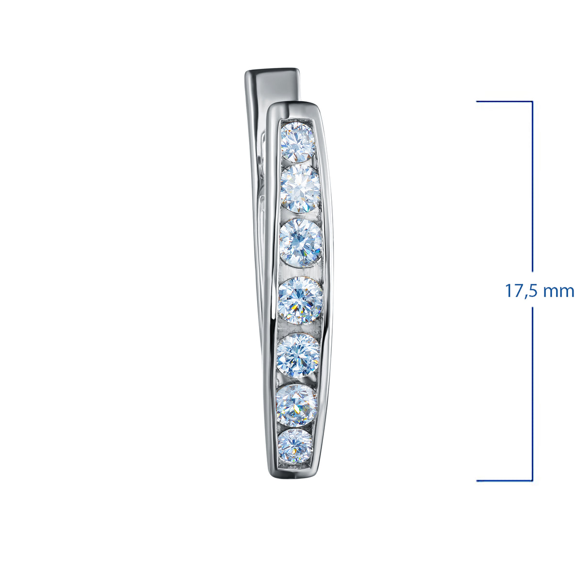 Sterling Silver Earrings with Lab-Created Diamonds