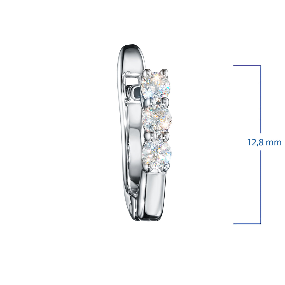 Sterling Silver Earrings with Lab-Created Diamonds