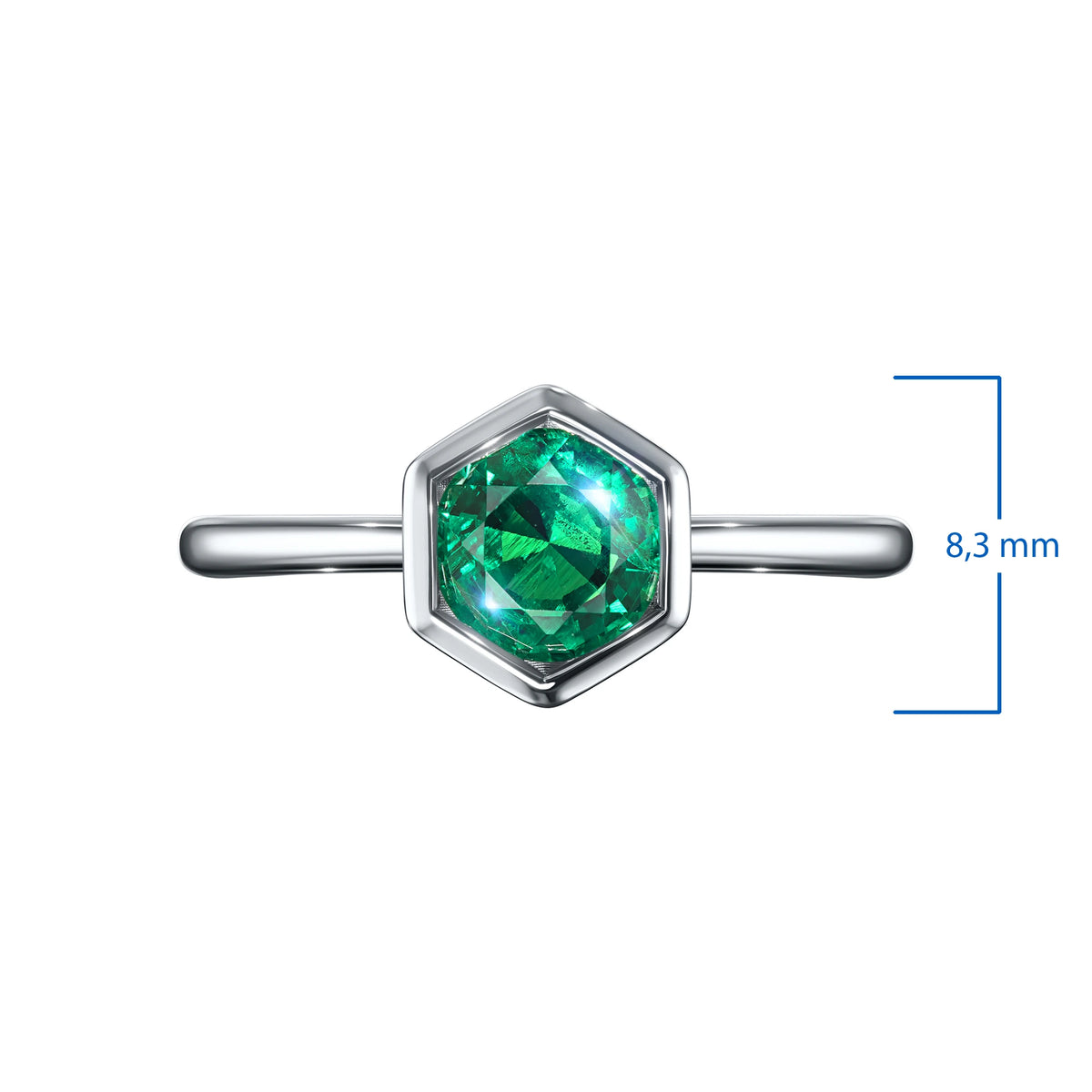 Sterling Silver Ring with Lab-Created Emerald