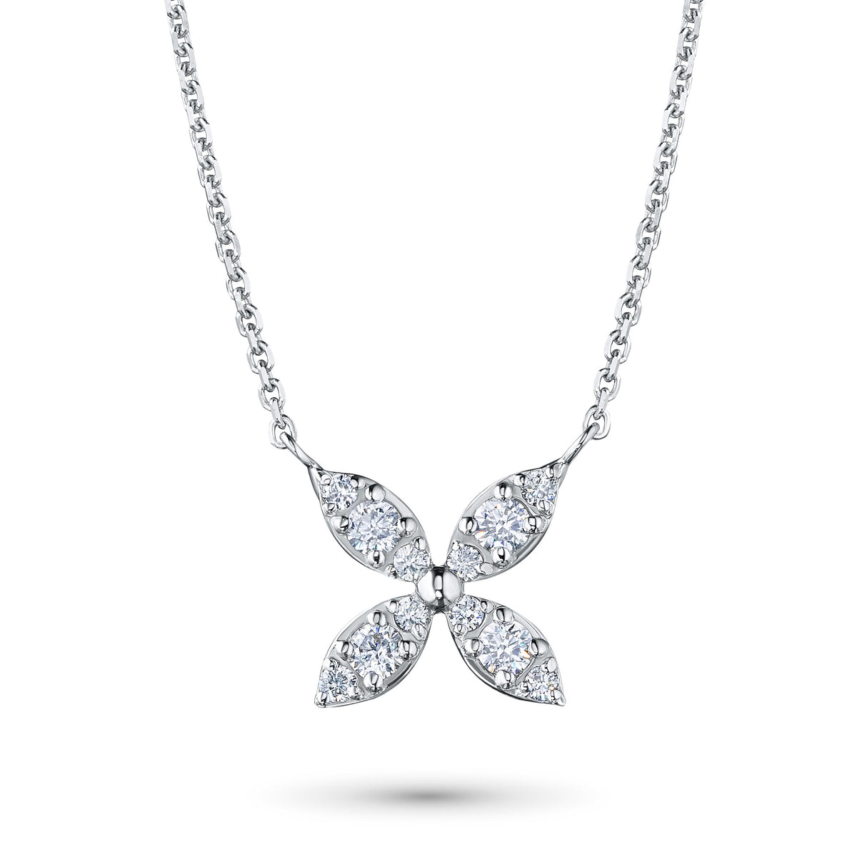 14K White Gold Necklace with Lab-Created Diamonds
