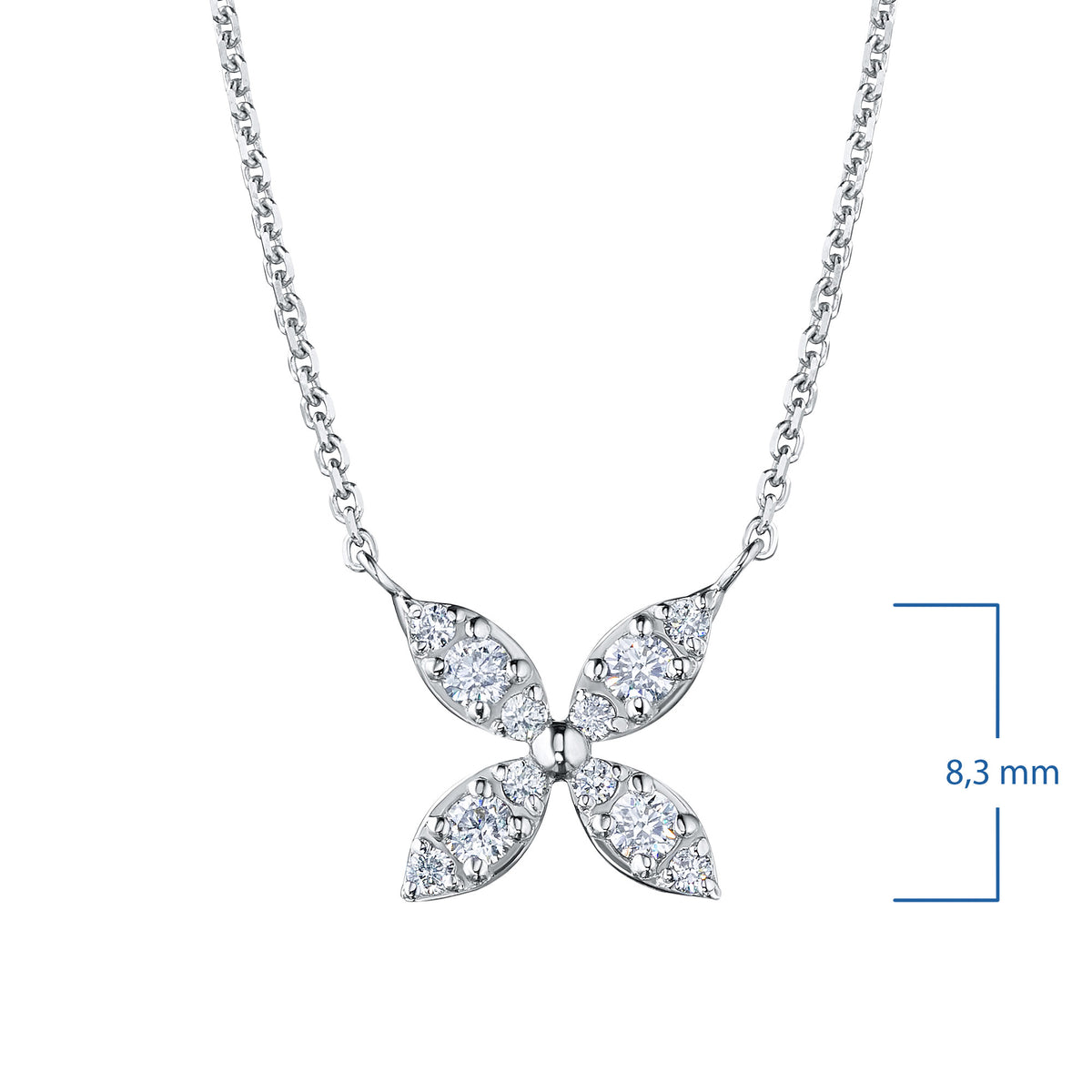 14K White Gold Necklace with Lab-Created Diamonds