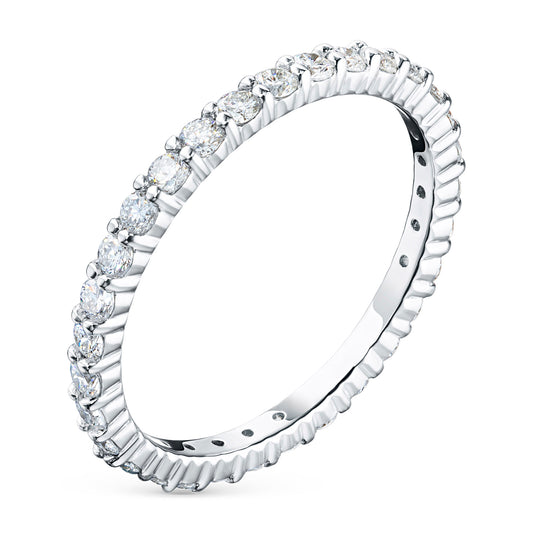 Sterling Silver Ring with Lab-Created Diamonds