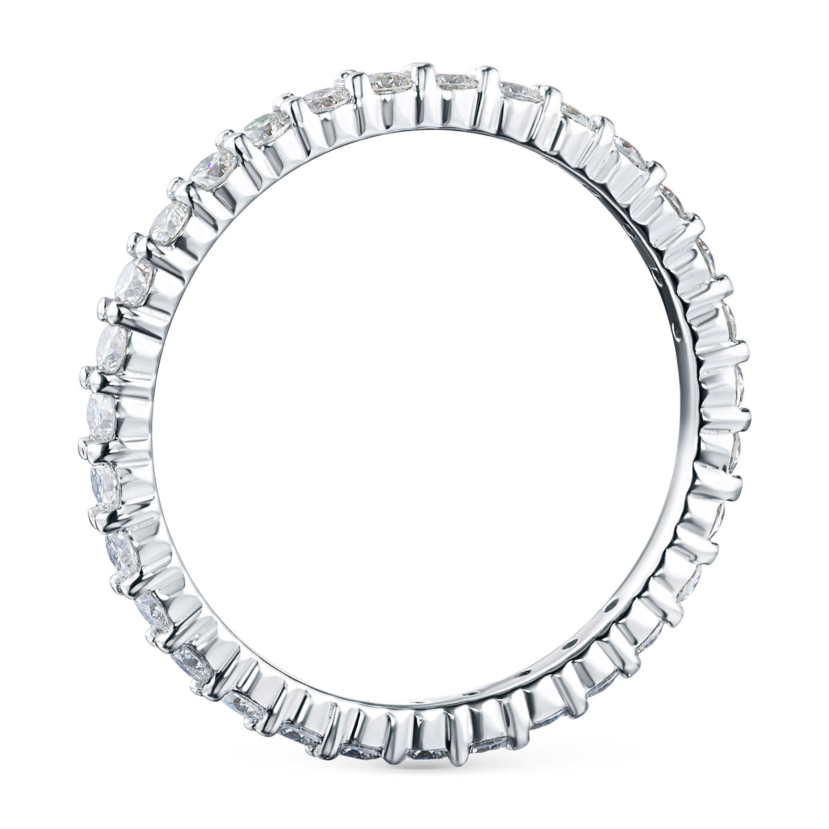 Sterling Silver Ring with Lab-Created Diamonds