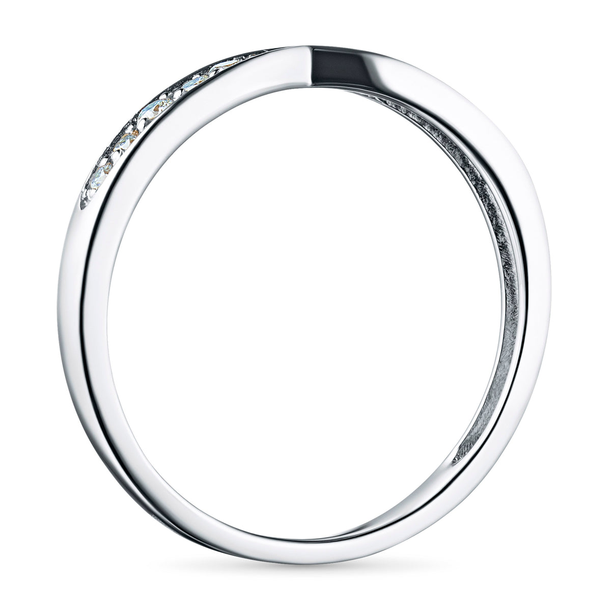 Sterling Silver Ring with Lab-Created Diamonds