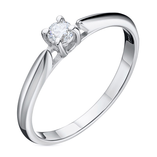 14K White Gold Ring with Lab-Created Diamonds