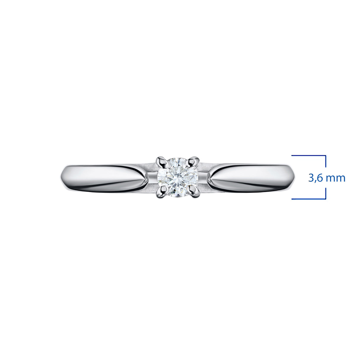 14K White Gold Ring with Lab-Created Diamonds
