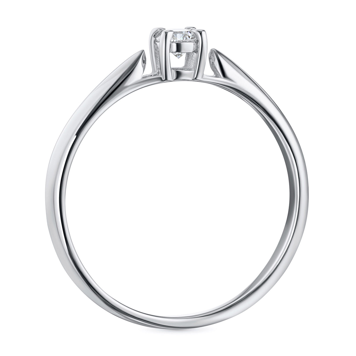 14K White Gold Ring with Lab-Created Diamonds