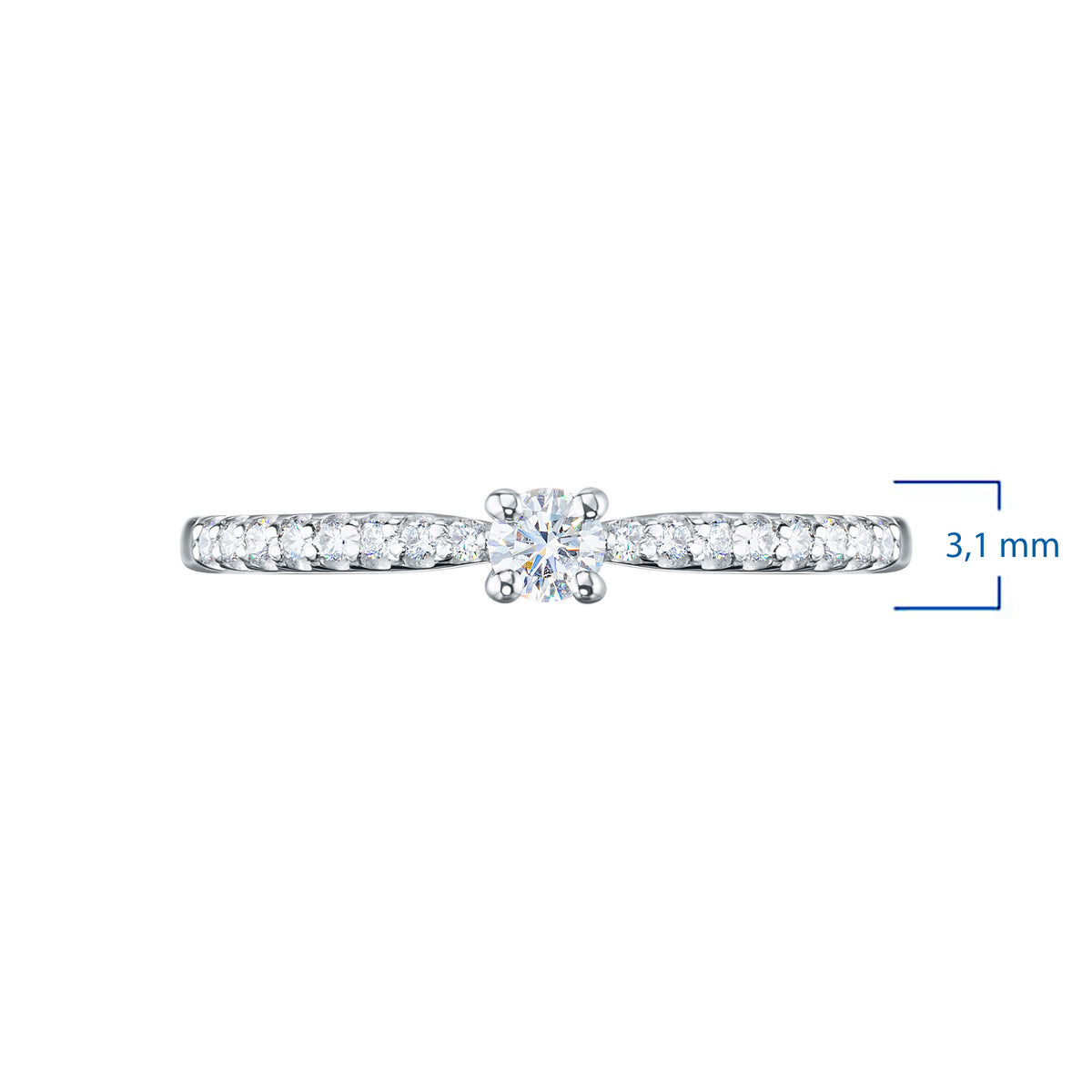 Sterling Silver Ring with Lab-Created Diamonds