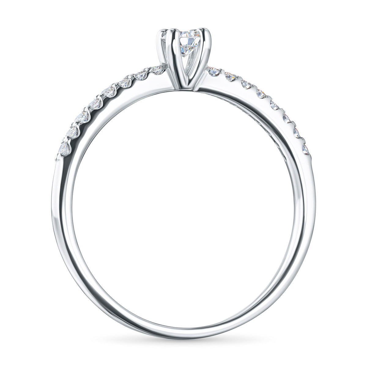 Sterling Silver Ring with Lab-Created Diamonds