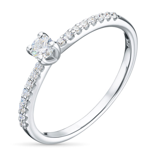 Sterling Silver Ring with Lab-Created Diamonds