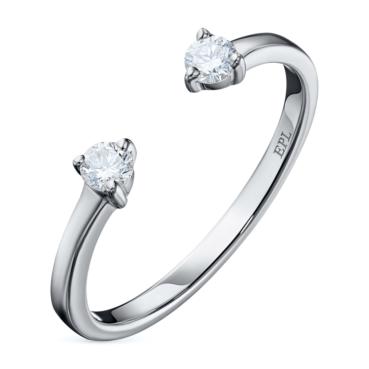 Sterling Silver Ring with Lab-Created Diamonds