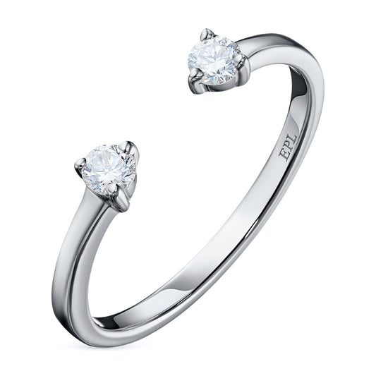 Sterling Silver Ring with Lab-Created Diamonds