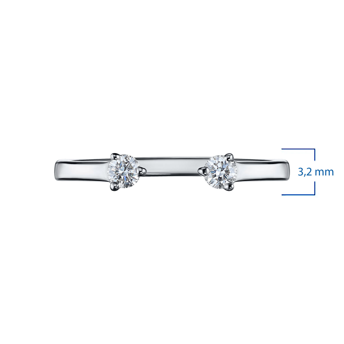 Sterling Silver Ring with Lab-Created Diamonds